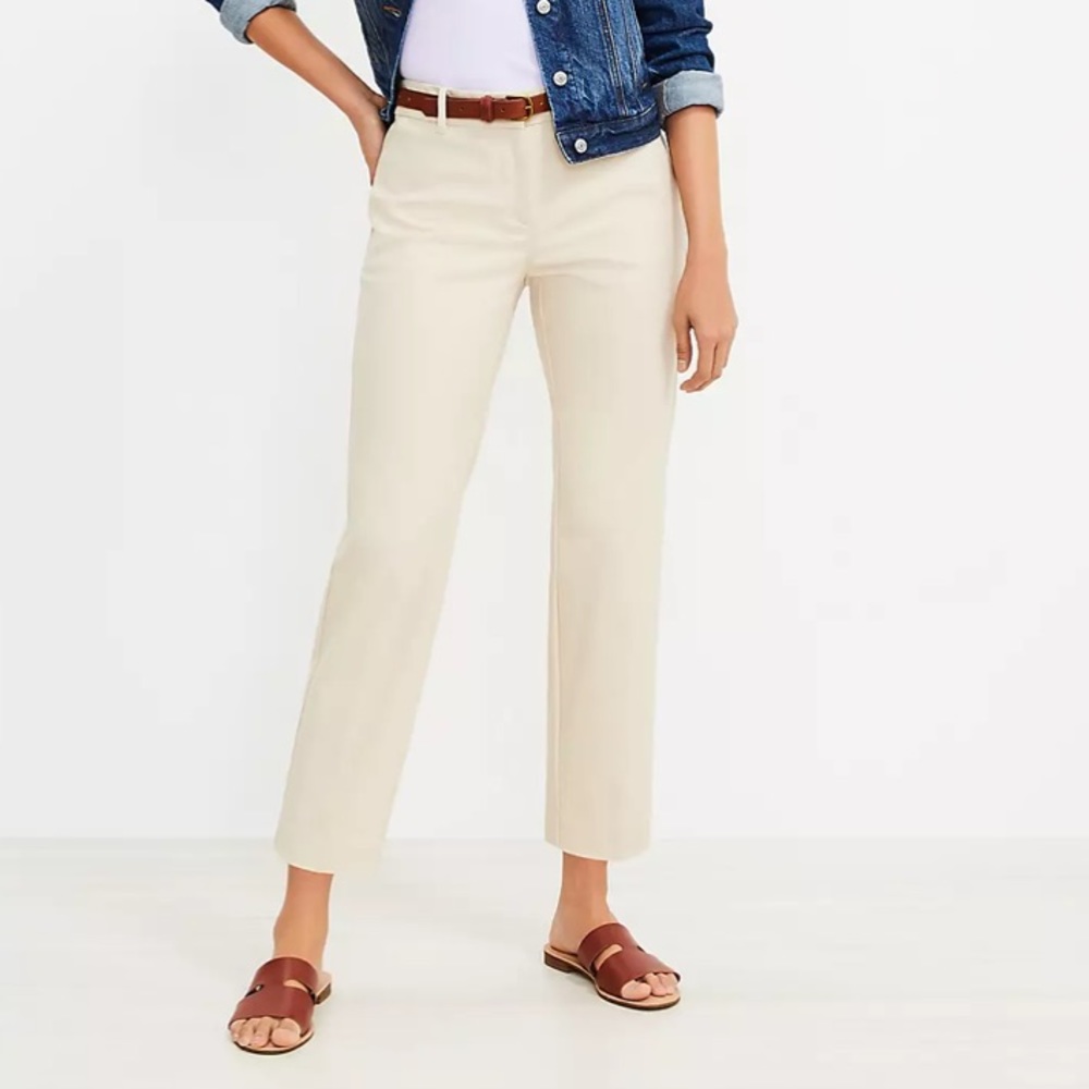 LOFT Julie Riviera Pant - size 10 - tan/khaki/almondine